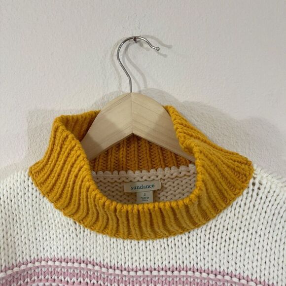 Sundance Small Color Vibes Sweater Rainbow Pullover Mock Neck Textured Womens - Picture 7 of 11